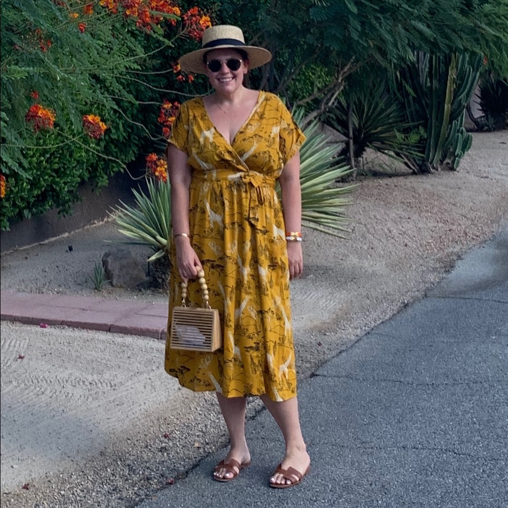 ASOS curve animal print wrap dress